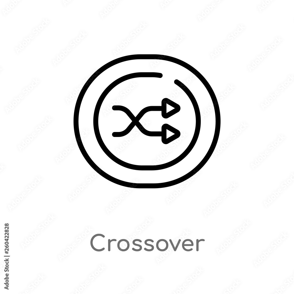 Poster outline crossover vector icon. isolated black simple line element illustration from user interface c