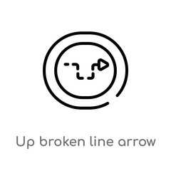Obraz premium outline up broken line arrow vector icon. isolated black simple line element illustration from user interface concept. editable vector stroke up broken line arrow icon on white background