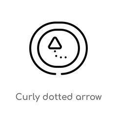 outline curly dotted arrow vector icon. isolated black simple line element illustration from user interface concept. editable vector stroke curly dotted arrow icon on white background