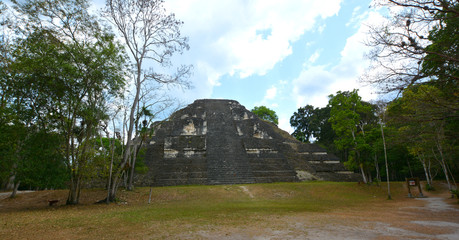 The archaeological site of the pre-Columbian Maya civilization in Tikal National Park , Guatemala...