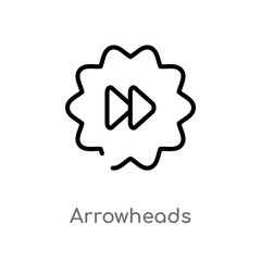outline arrowheads vector icon. isolated black simple line element illustration from user interface concept. editable vector stroke arrowheads icon on white background