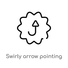 outline swirly arrow pointing upwards vector icon. isolated black simple line element illustration from user interface concept. editable vector stroke swirly arrow pointing upwards icon on white