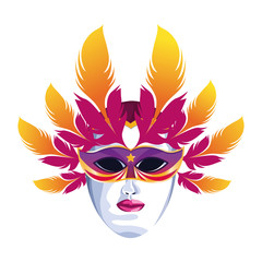 mask with feathers
