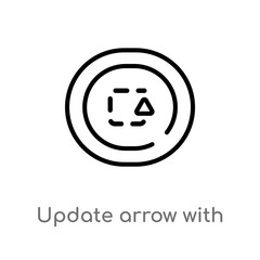 outline update arrow with broken line vector icon. isolated black simple line element illustration from user interface concept. editable vector stroke update arrow with broken line icon on white