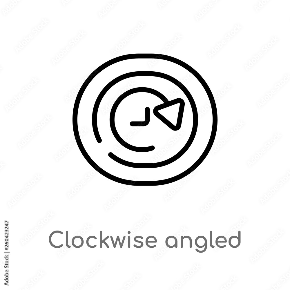 Poster outline clockwise angled arrows vector icon. isolated black simple line element illustration from us