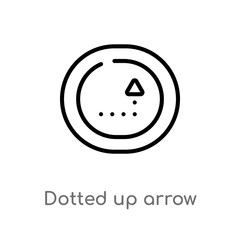 outline dotted up arrow vector icon. isolated black simple line element illustration from user interface concept. editable vector stroke dotted up arrow icon on white background