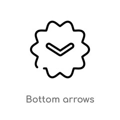outline bottom arrows vector icon. isolated black simple line element illustration from user interface concept. editable vector stroke bottom arrows icon on white background