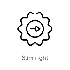 outline slim right vector icon. isolated black simple line element illustration from user interface concept. editable vector stroke slim right icon on white background