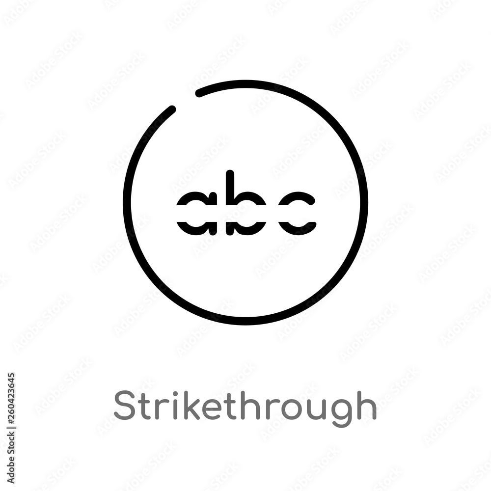 Poster outline strikethrough vector icon. isolated black simple line element illustration from user interfa