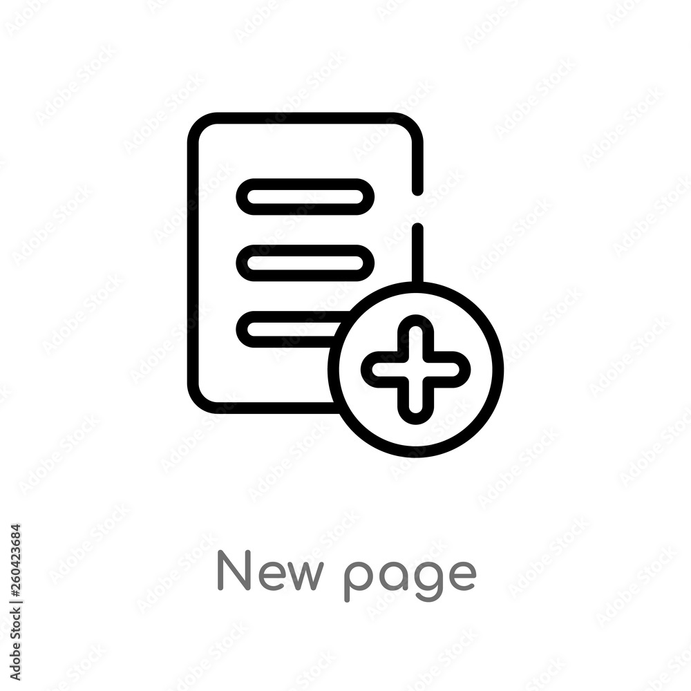 Poster outline new page vector icon. isolated black simple line element illustration from user interface co