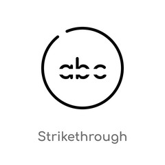 outline strikethrough vector icon. isolated black simple line element illustration from user interface concept. editable vector stroke strikethrough icon on white background