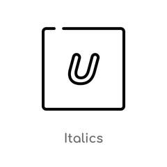 outline italics vector icon. isolated black simple line element illustration from user interface concept. editable vector stroke italics icon on white background