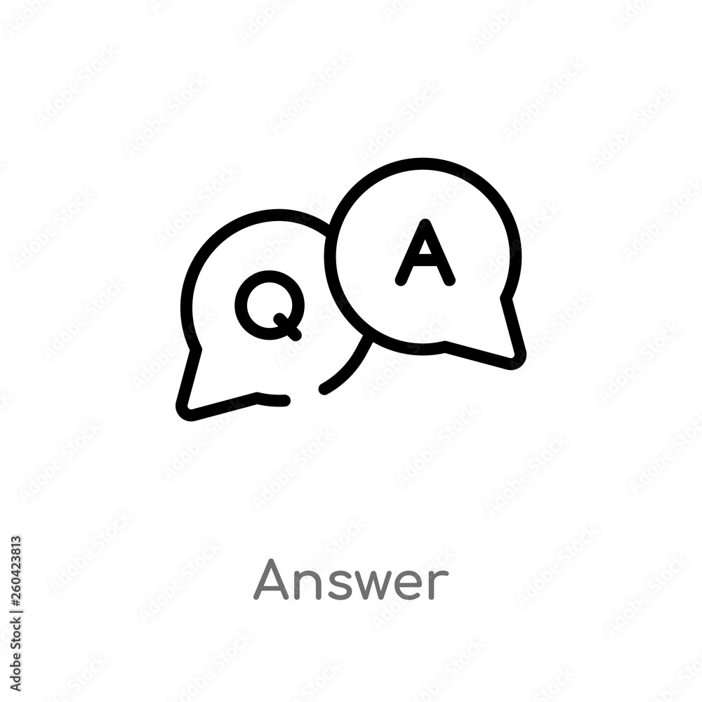 Poster outline answer vector icon. isolated black simple line element illustration from user interface conc