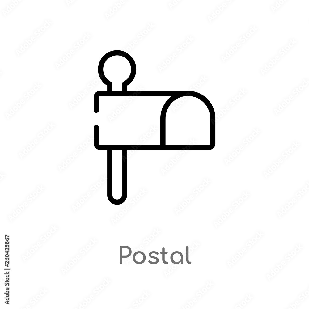 Poster outline postal vector icon. isolated black simple line element illustration from user interface conc