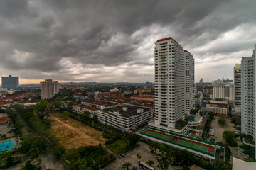 Fototapeta na wymiar Pattaya Jomtien,dark sky