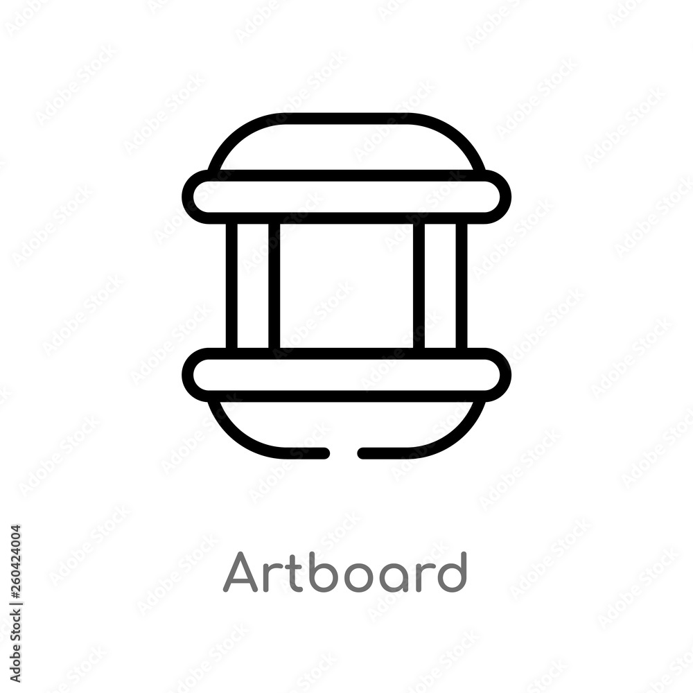 Poster outline artboard vector icon. isolated black simple line element illustration from user interface co