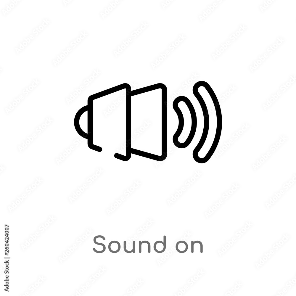 Poster outline sound on vector icon. isolated black simple line element illustration from user interface co