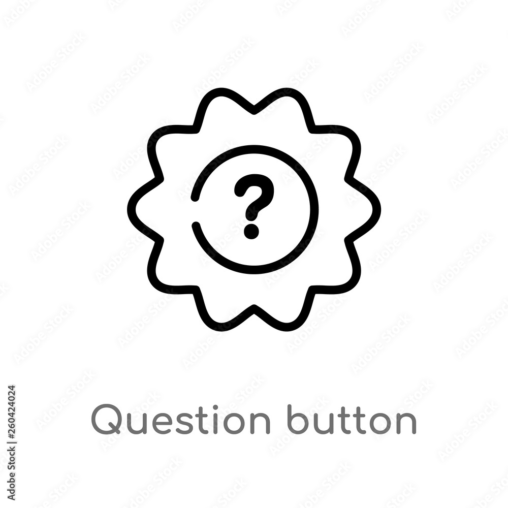 Poster outline question button vector icon. isolated black simple line element illustration from user inter