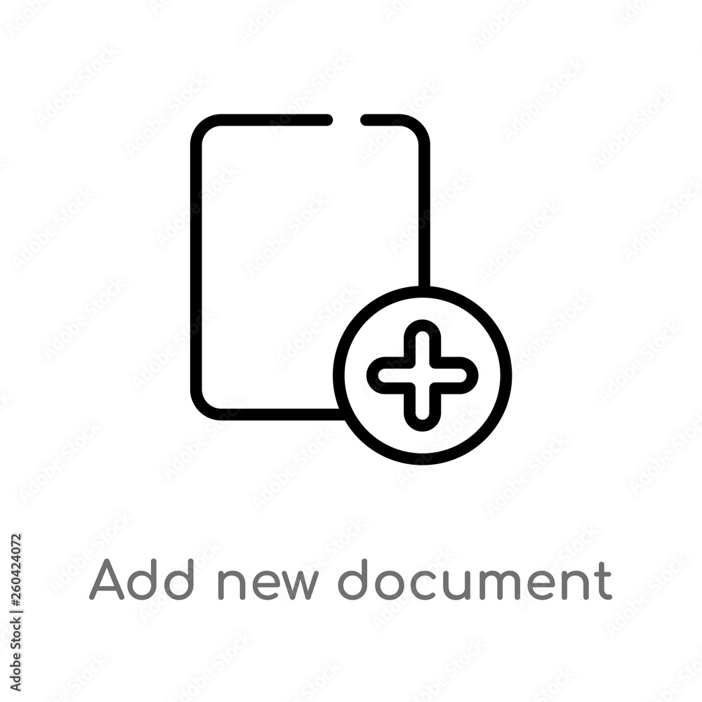 Poster outline add new document vector icon. isolated black simple line element illustration from user inte
