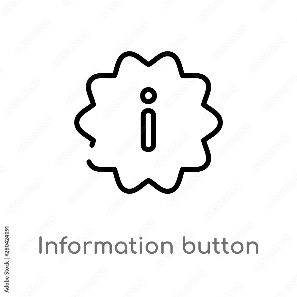 Poster outline information button vector icon. isolated black simple line element illustration from user in