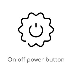 outline on off power button vector icon. isolated black simple line element illustration from user interface concept. editable vector stroke on off power button icon on white background
