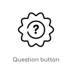 outline question button vector icon. isolated black simple line element illustration from user interface concept. editable vector stroke question button icon on white background