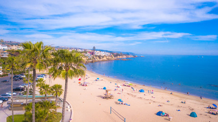 Aerial Views of California Beach Town - obrazy, fototapety, plakaty