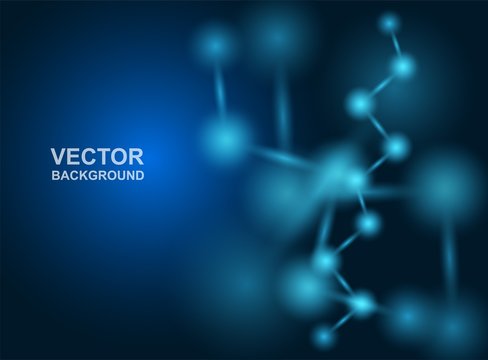 Abstract.molecules design. Atoms. Medical or Science background . Molecular structure with blue spherical particles. Vector .