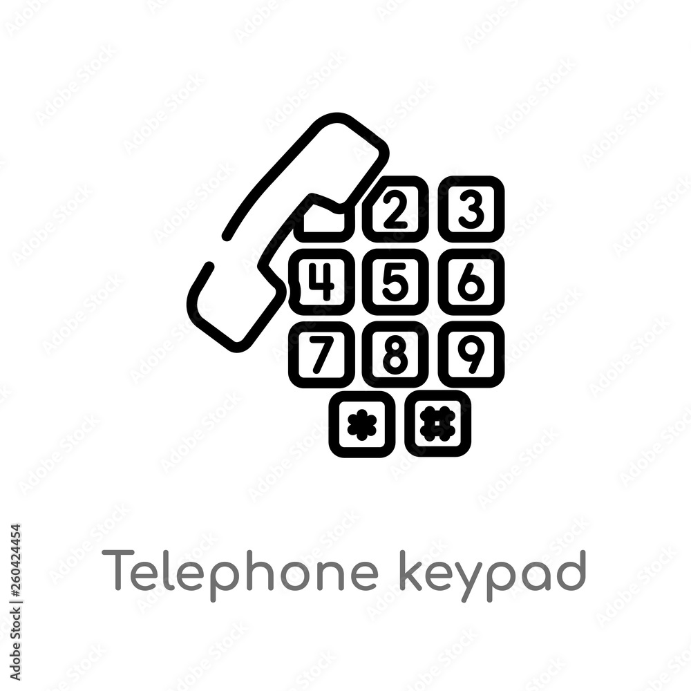 Poster outline telephone keypad vector icon. isolated black simple line element illustration from user inte