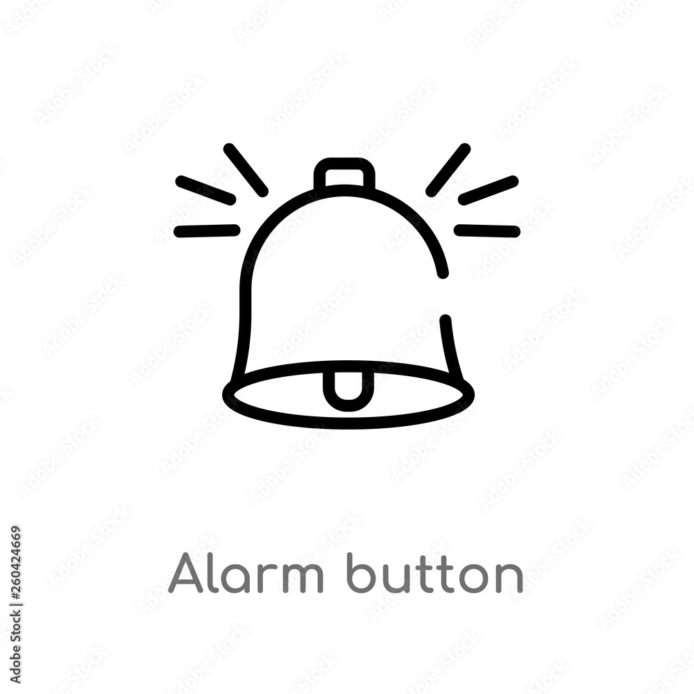 Poster outline alarm button vector icon. isolated black simple line element illustration from user interfac