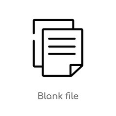 outline blank file vector icon. isolated black simple line element illustration from user interface concept. editable vector stroke blank file icon on white background