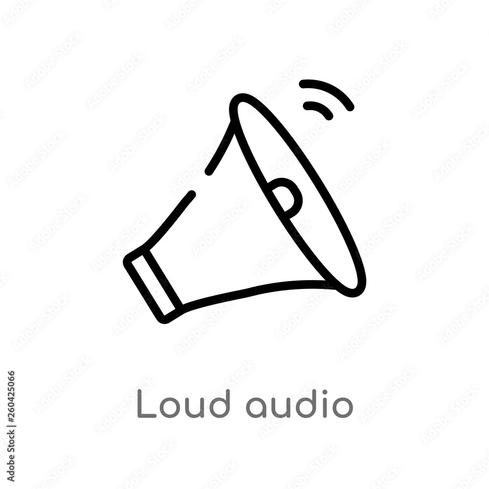 Poster outline loud audio vector icon. isolated black simple line element illustration from user interface 