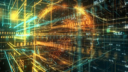 Conceptual global network of money market funds transfer exchange