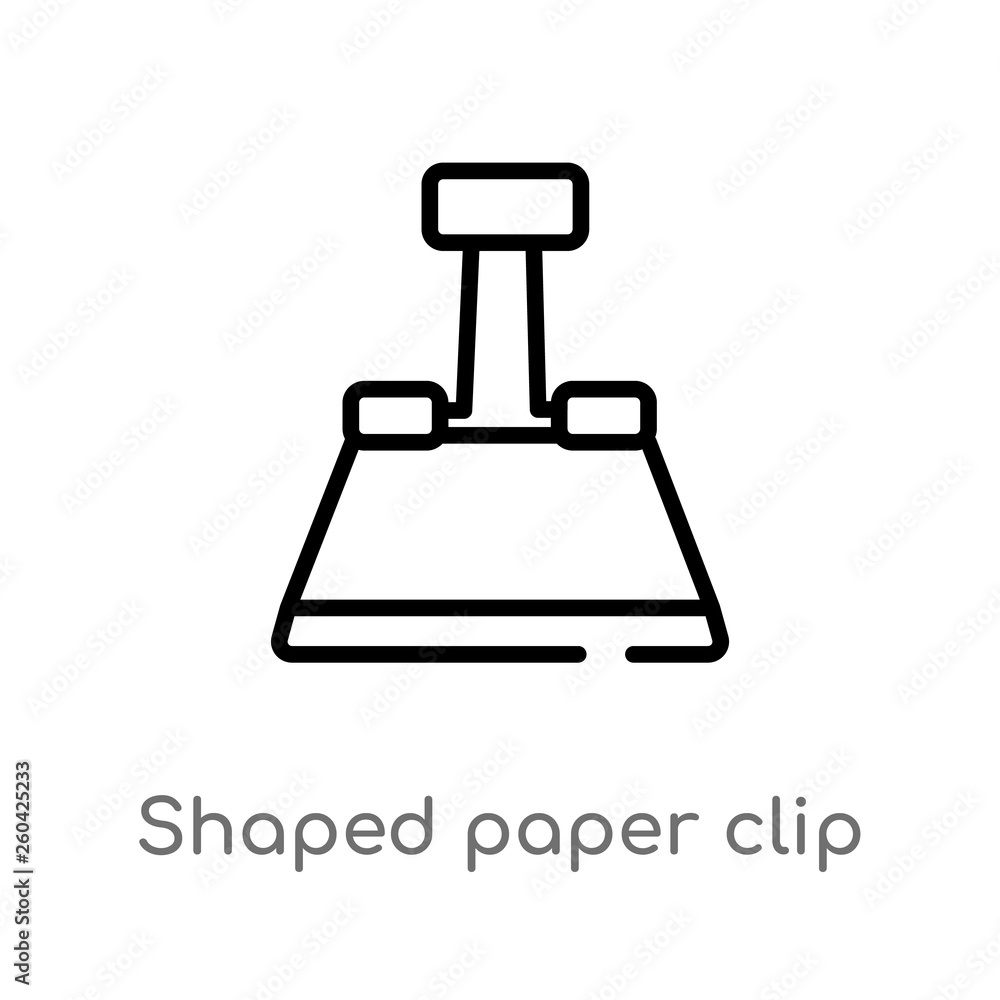 Poster outline shaped paper clip vector icon. isolated black simple line element illustration from user int