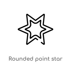 outline rounded point star vector icon. isolated black simple line element illustration from user interface concept. editable vector stroke rounded point star icon on white background