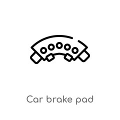 outline car brake pad vector icon. isolated black simple line element illustration from car parts concept. editable vector stroke car brake pad icon on white background