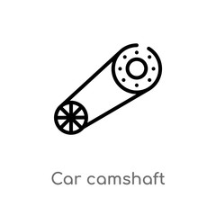 outline car camshaft vector icon. isolated black simple line element illustration from car parts concept. editable vector stroke car camshaft icon on white background