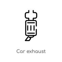 Fototapeta na wymiar outline car exhaust vector icon. isolated black simple line element illustration from car parts concept. editable vector stroke car exhaust icon on white background
