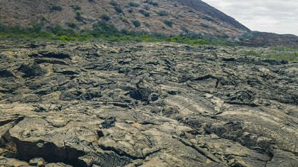 lava flow on isla santiago in the galapagos