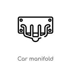 outline car manifold vector icon. isolated black simple line element illustration from car parts concept. editable vector stroke car manifold icon on white background