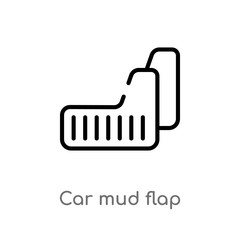 outline car mud flap vector icon. isolated black simple line element illustration from car parts concept. editable vector stroke car mud flap icon on white background