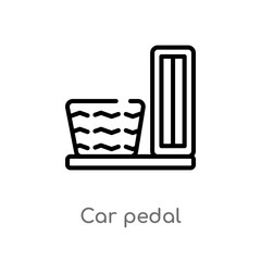 outline car pedal vector icon. isolated black simple line element illustration from car parts concept. editable vector stroke car pedal icon on white background