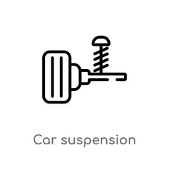 outline car suspension vector icon. isolated black simple line element illustration from car parts concept. editable vector stroke car suspension icon on white background