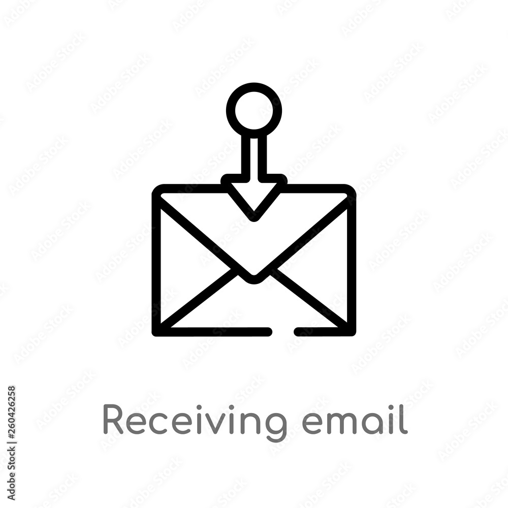 Poster outline receiving email vector icon. isolated black simple line element illustration from communicat