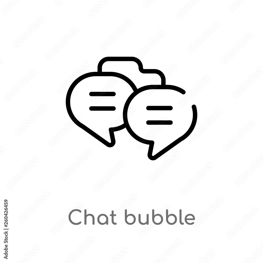 Poster outline chat bubble vector icon. isolated black simple line element illustration from communication 