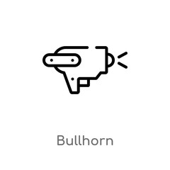 Fototapeta na wymiar outline bullhorn vector icon. isolated black simple line element illustration from communication concept. editable vector stroke bullhorn icon on white background