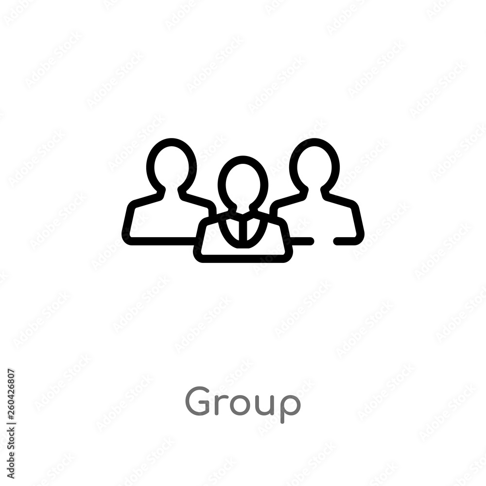 Poster outline group vector icon. isolated black simple line element illustration from customer service con
