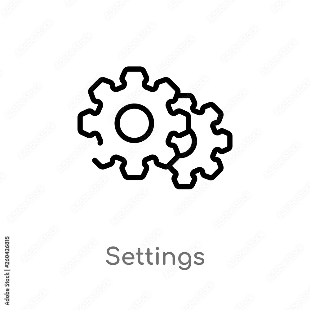 Poster outline settings vector icon. isolated black simple line element illustration from customer service 