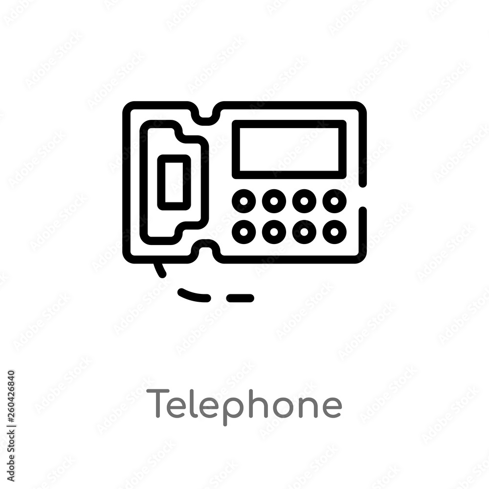 Poster outline telephone vector icon. isolated black simple line element illustration from customer service