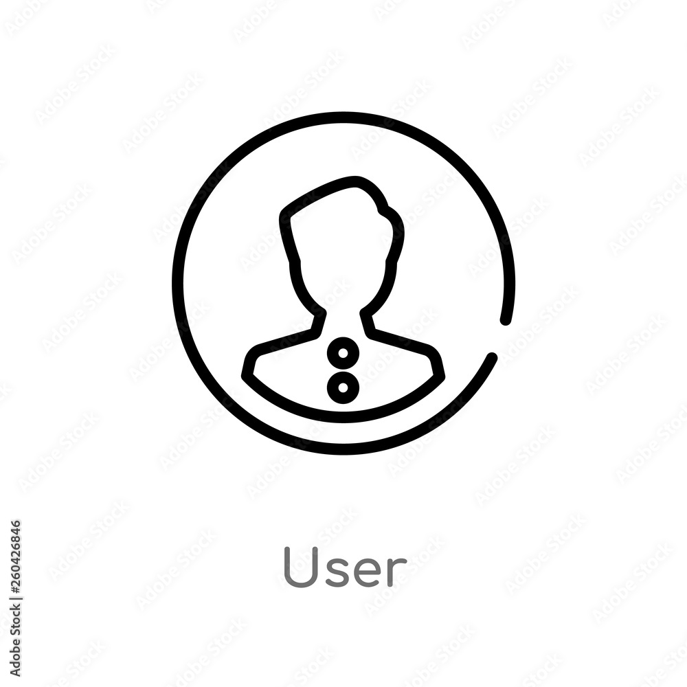 Poster outline user vector icon. isolated black simple line element illustration from customer service conc